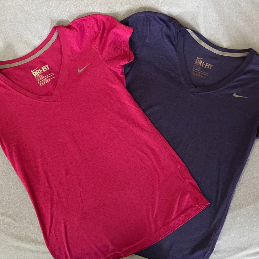 Nike Pink and Purple Dri-Fit Tees